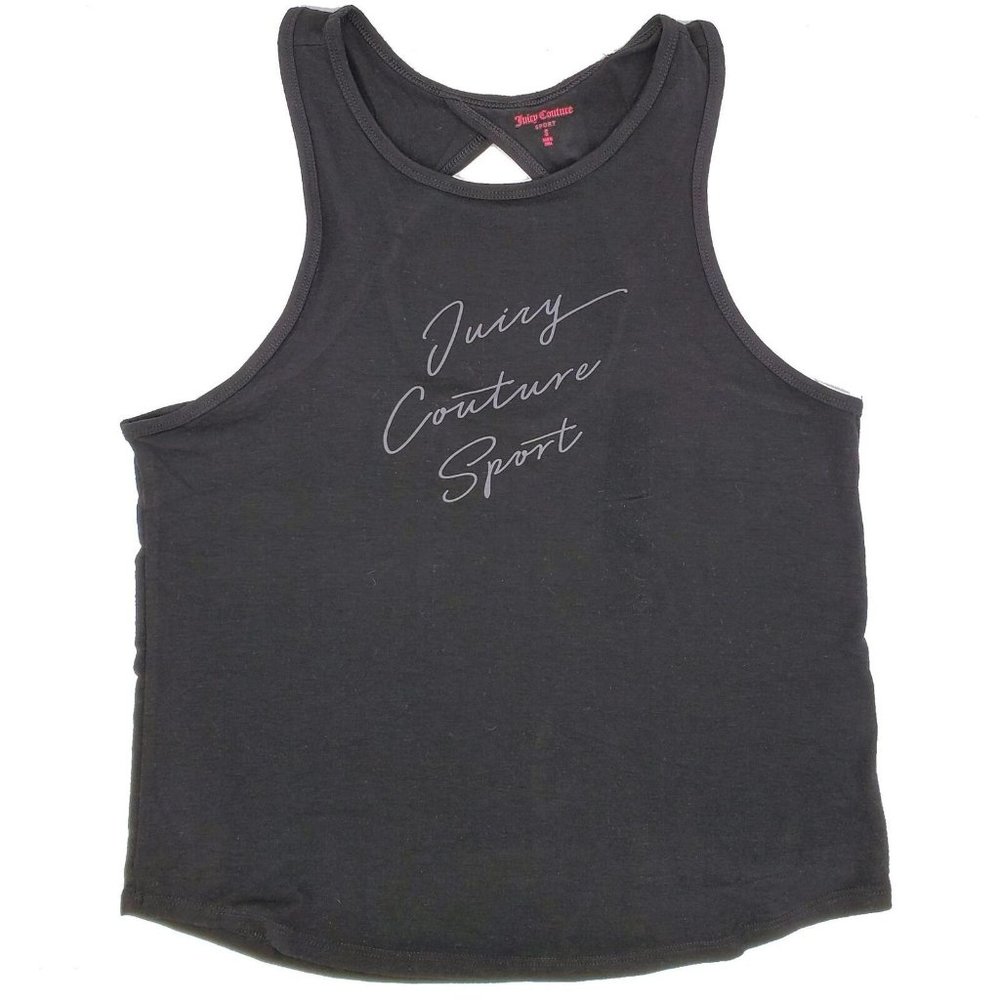 Juicy Couture Sport Women's Relaxed Fit Keyhole Twist Tank Black 2XL